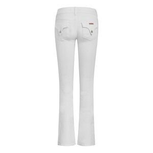 Hudson White Bootcut Luxury Denim Jeans Flap Pocket Double Button Size 27